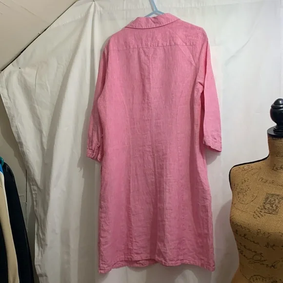 MaLvin Hamburg Germany I Live Kinen Pink Linen Dress - Picture 2 of 4